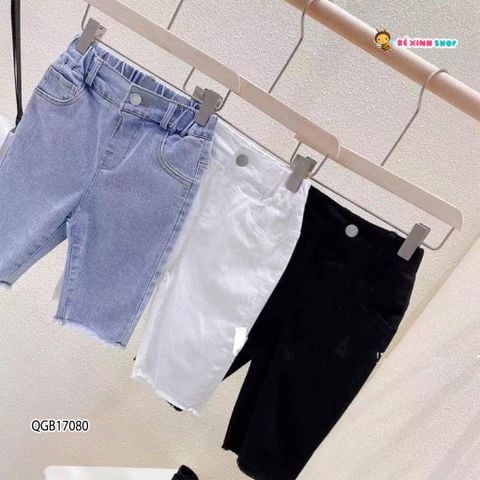 [XẢ KHO] Quần lửng jeans trơn dễ thương cho bé gái QGB17080