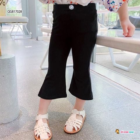 [XẢ KHO] Quần lửng ống loe mặt cười dễ thương cho bé gái QGB17028