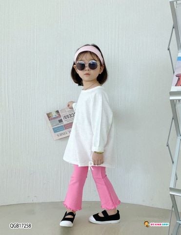 Quần ống loe cuốn biên dễ thương cho bé gái QGB17258