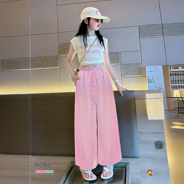 Quần ống suông vân sọc dễ thương cho bé gái BXG962