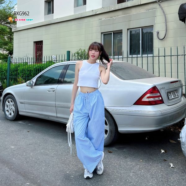 Quần ống suông vân sọc dễ thương cho bé gái BXG962