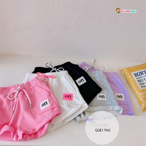 [XẢ KHO] Quần sort túi chữ ON dễ thương cho bé gái QGB17042
