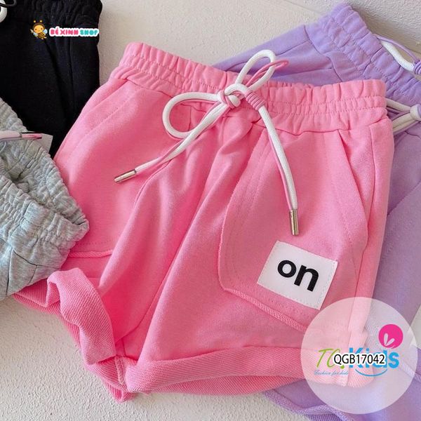 [XẢ KHO] Quần sort túi chữ ON dễ thương cho bé gái QGB17042