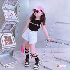 Quần sort jeans wash rách dễ thương cho bé gái QGB17185