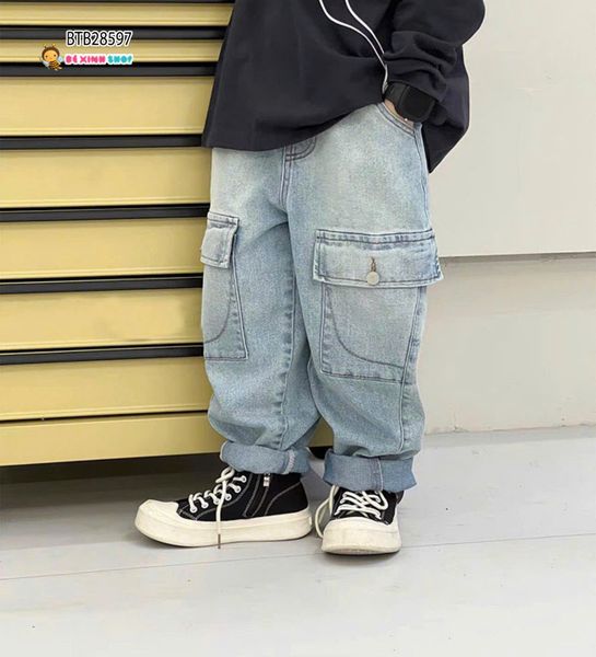 [XẢ KHO] Quần jean túi hộp hiphop Win dễ thương cho bé trai BTB28597