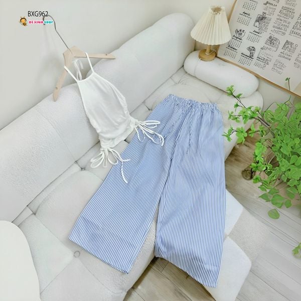 Quần ống suông vân sọc dễ thương cho bé gái BXG962