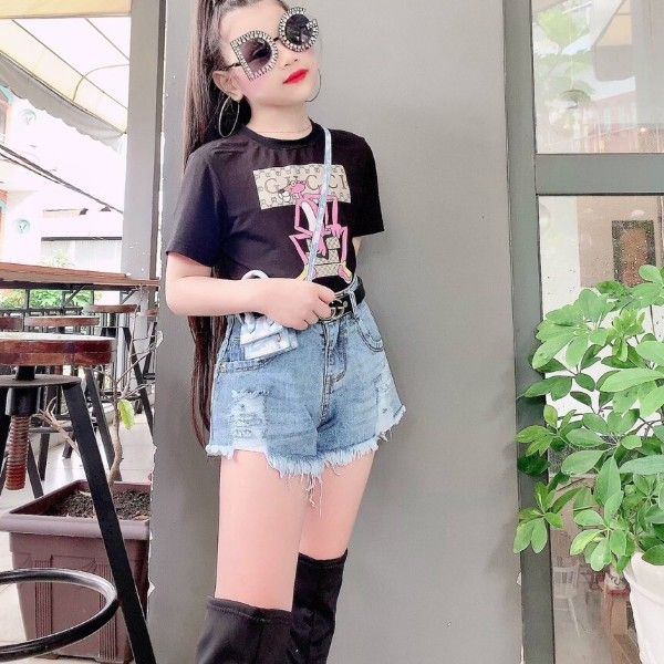 [XẢ KHO] Quần sort jeans wash rách dễ thương cho bé gái QGB16983