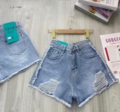 Quần sort jeans wash rách dễ thương cho bé gái QGB17493
