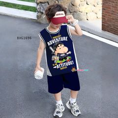 Bộ sát nách mùa hè Shin Minecraft dễ thương cho bé trai BXG1695