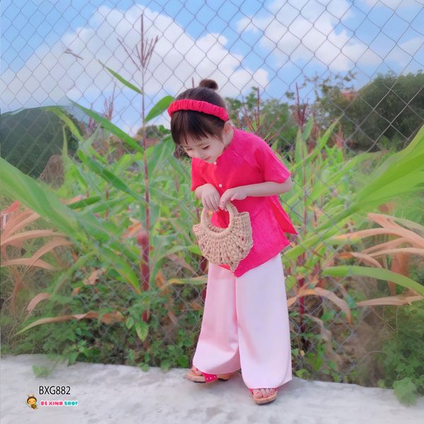 Set áo bà ba vân hoa (KHÔNG KÈM PHỤ KIỆN) dễ thương cho bé gái BXG882