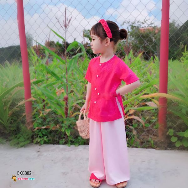 Set áo bà ba vân hoa (KHÔNG KÈM PHỤ KIỆN) dễ thương cho bé gái BXG882