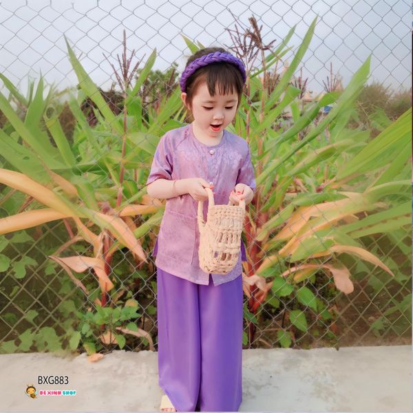 Set áo bà ba vân hoa (KHÔNG KÈM PHỤ KIỆN) dễ thương cho bé gái BXG882