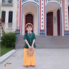 Set áo bà ba vân hoa (KHÔNG KÈM PHỤ KIỆN) dễ thương cho bé gái BXG882