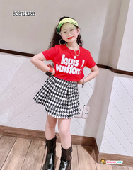 [XẢ KHO] Set áo Louis chân váy kèm chip dễ thương cho bé gái BGB123283