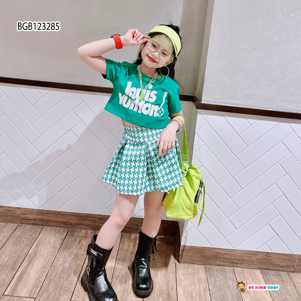 [XẢ KHO] Set áo Louis chân váy kèm chip dễ thương cho bé gái BGB123283