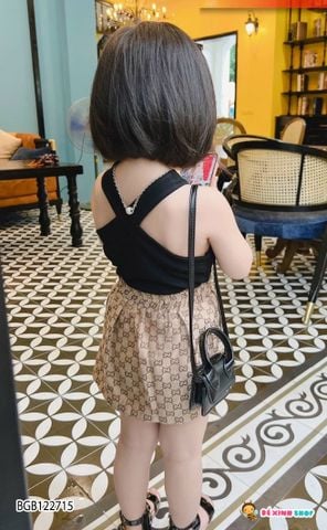 [XẢ KHO] Set áo chéo dây chân váy Gucc dễ thương cho bé gái BGB122715