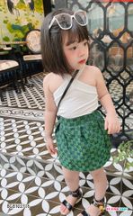 Set áo chéo dây chân váy Gucc dễ thương cho bé gái BGB122715