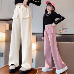 [MẸ  & BÉ] Set áo croptop dài tay quần ống rộng dễ thương cho Mẹ & bé gái diện ngày Thu BXG691
