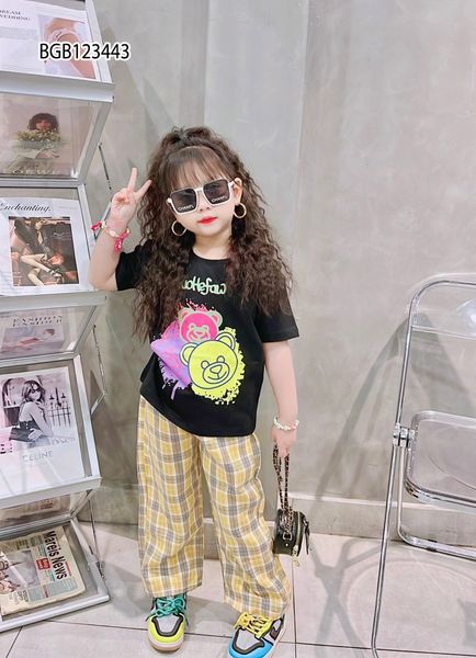 Set áo in gấu quần ống suông dễ thương cho bé gái BGB123443