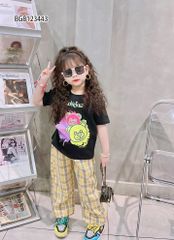 Set áo in gấu quần ống suông dễ thương cho bé gái BGB123443