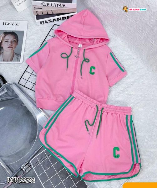 Set áo nón chữ C dễ thương cho bé gái BGB122753