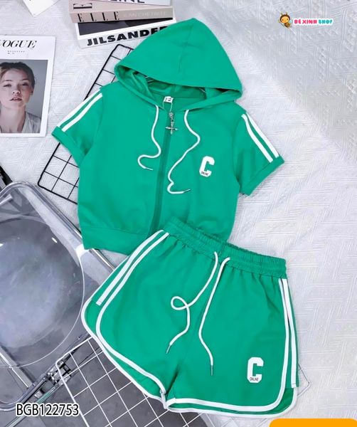 Set áo nón chữ C dễ thương cho bé gái BGB122753