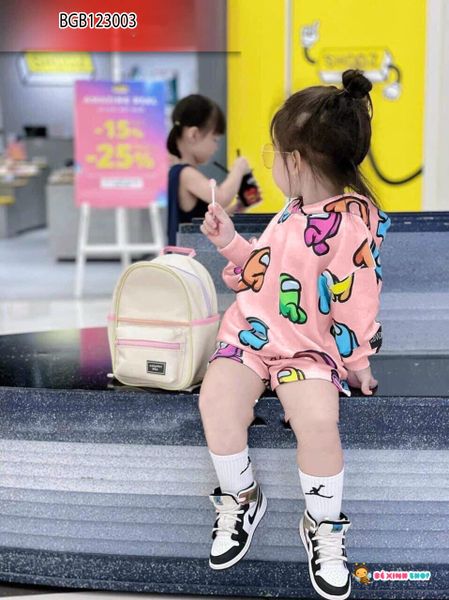 [XẢ KHO] Set áo nón dài tay AmongUs dễ thương cho bé gái BGB123002