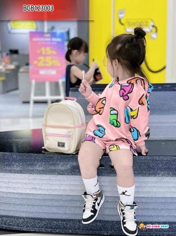 [XẢ KHO] Set áo nón dài tay AmongUs dễ thương cho bé gái BGB123002