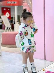 [XẢ KHO] Set áo nón dài tay AmongUs dễ thương cho bé gái BGB123002