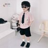 Set áo sơ mi kèm cà vạt rời phối quần kaki dễ thương cho bé trai đi chơi BXG1260