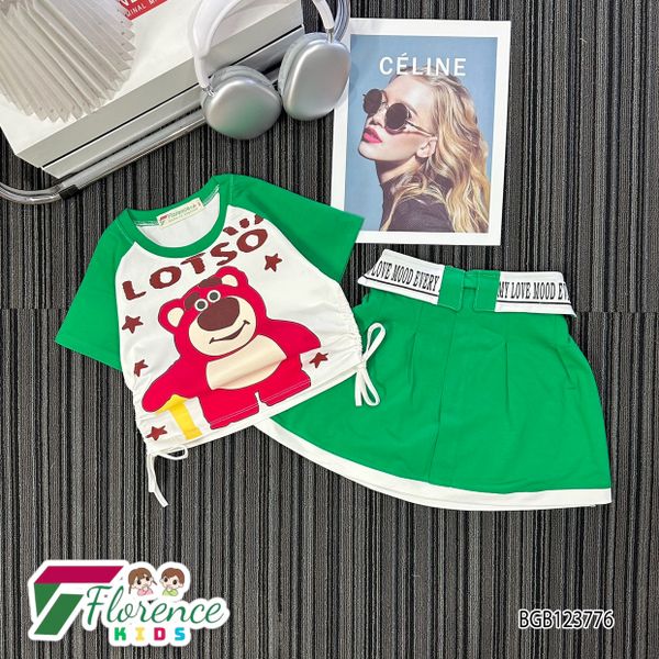 Set áo váy gấu dâu dễ thương cho bé gái BGB123776