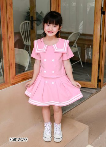 Set áo váy thuỷ thủ dễ thương cho bé gái đi chơi BGB123230