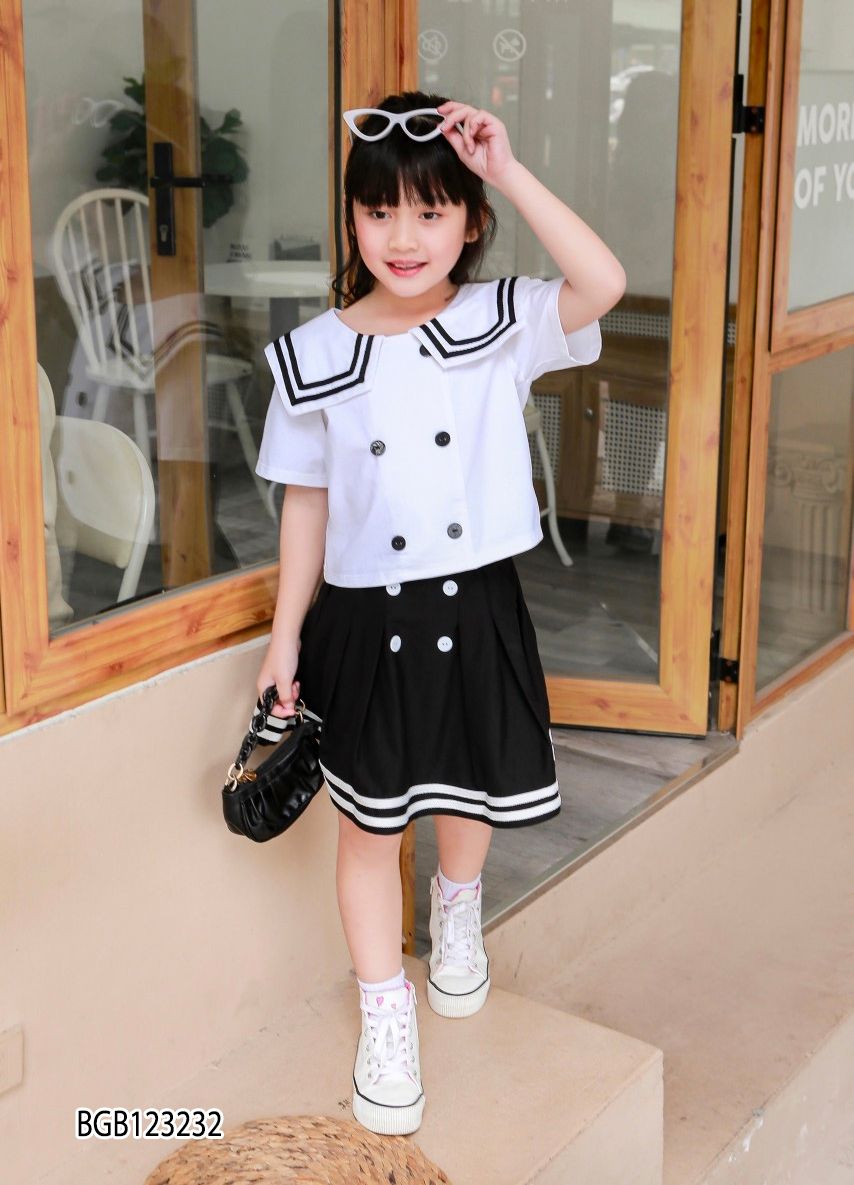 Set đầm váy nữ áo dáng sơ mi cổ tròn croptop mix cùng chân váy xòe xếp ly dễ  thương dành cho các nàng đi chơi siêu xinh. - Giá Sendo khuyến