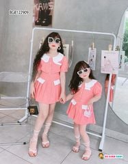 Set áo váy dập ly cổ sen dễ thương cho bé gái BGB122909