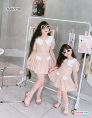 Set áo váy dập ly cổ sen dễ thương cho bé gái BGB122909