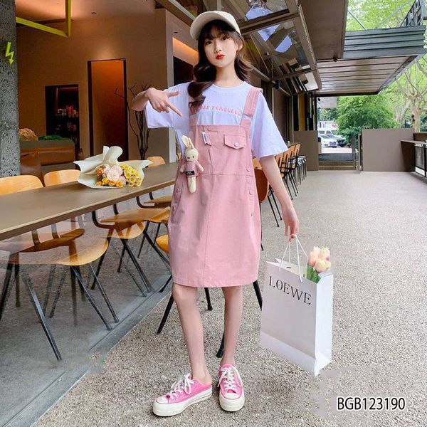 [XẢ KHO] Set áo yếm kaki gấu dễ thương cho bé gái BGB123188