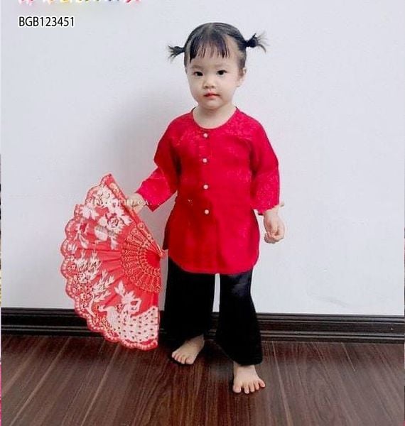 Set bà ba gấm dễ thương cho bé gái BGB123449