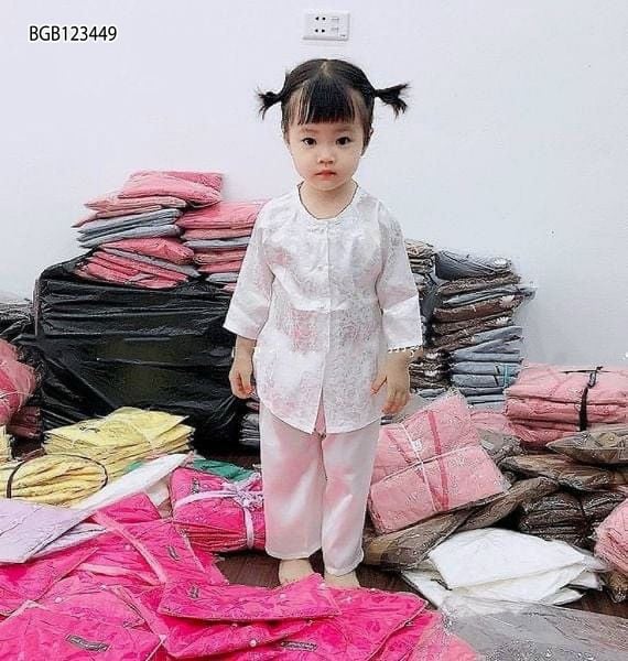 Set bà ba gấm dễ thương cho bé gái BGB123449