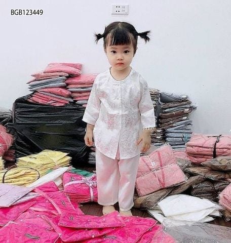 Set bà ba gấm dễ thương cho bé gái BGB123449