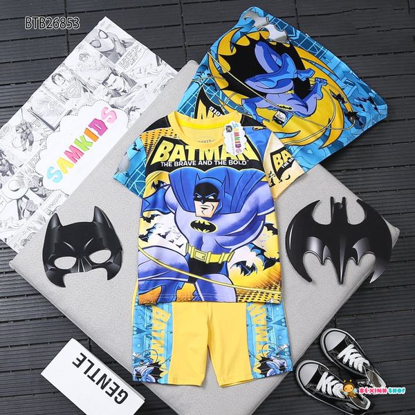 Bộ siêu anh hùng kèm áo choàng và mặt nạ dễ thương cho bé trai BTB26851