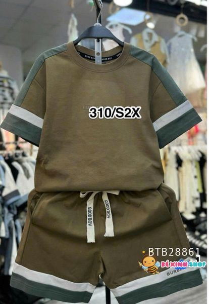 Set thun phối tay thêu BBR dễ thương cho bé trai BTB28859