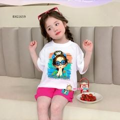 Bộ thun in Hình CUTE GIRL dễ thương cho Mẹ & Bé Gái BXG1659