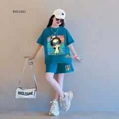 Bộ thun in Hình CUTE GIRL dễ thương cho Mẹ & Bé Gái BXG1659