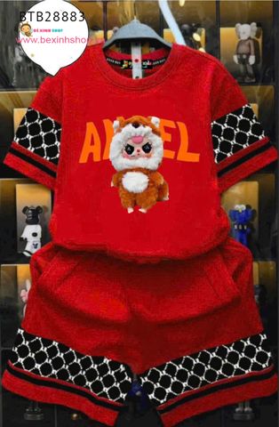 [XẢ KHO] Set bé trai phối màu in Baby Three Angel dễ thương cho bé trai BTB28883