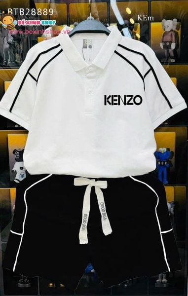 Set bé trai cổ bẻ phối viền Kenzo dễ thương cho bé trai BTB28889