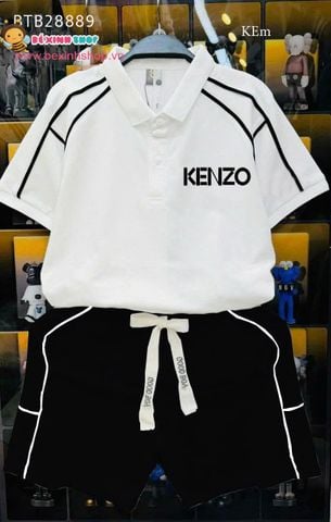Set bé trai cổ bẻ phối viền Kenzo dễ thương cho bé trai BTB28889