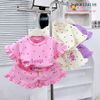 Bộ đùi chấm bi Baby Three phối bèo dễ thương cho bé gái BGB124138