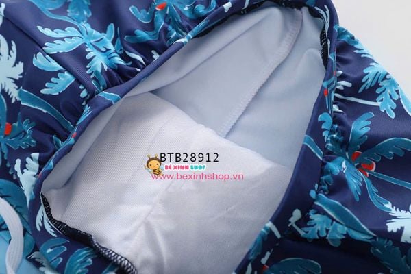 Set bơi tay dài quần cặp họa tiết hoạt hình kèm nón dễ thương cho bé trai (14-31kg) BTB28911