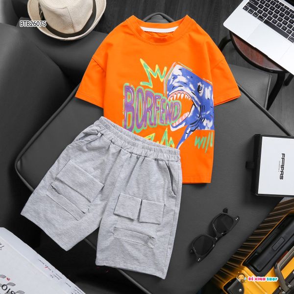 Set cá mập Borfend túi hộp dễ thương cho bé trai BTB26074