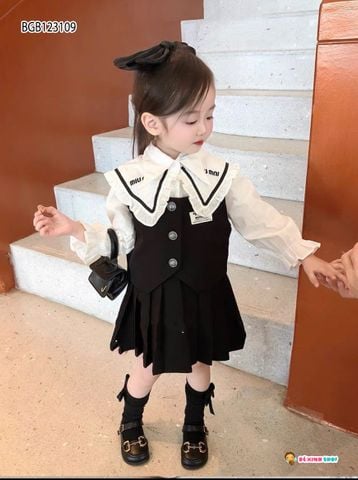 [XẢ KHO] Set váy 3 món ghi lê dễ thương cho bé gái BGB123108